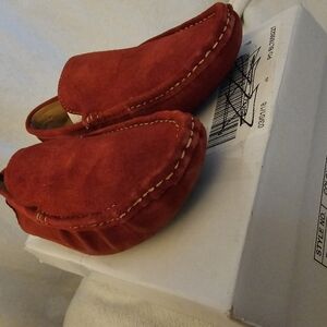 Red Suede Moccasins/Driving Loafer Size 9.5